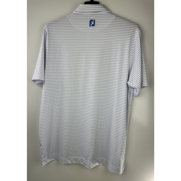 Bundle Lot of 2 Footjoy Men's Golf Polo Shirts Size Large Pinstripe Blue White - Picture 9 of 16